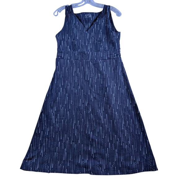 Eddie Bauer Travex Womens Medium Tank Dress Blue Performance Sleeveless V Neck - Picture 1 of 7